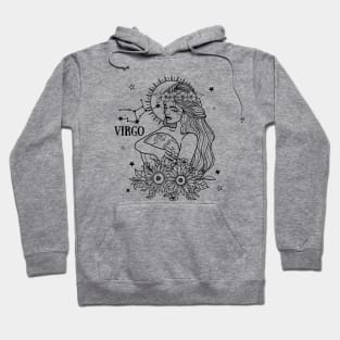 Zodiac Garden Floral Design: Virgo Hoodie